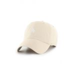 47brand șapcă de baseball din bumbac MLB Los Angeles Dodgers culoarea bej, cu imprimeu