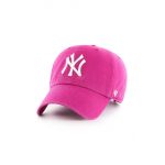 47brand șapcă de baseball din bumbac MLB New York Yankees culoarea roz, cu imprimeu