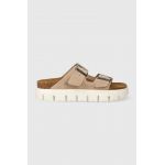 Birkenstock papuci din piele BIRKENSTOCK X PAPILLIO Arizona Chunky femei, culoarea bej, 1024950