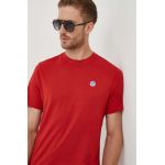 North Sails tricou din bumbac culoarea rosu, neted