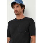 Sisley tricou din bumbac culoarea negru, neted