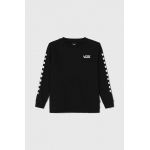 Vans bluza copii EXPOSITION CHECK CREW VN0008CBBLK1 culoarea negru, modelator