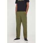 American Vintage pantaloni de catifea cord culoarea verde, drept