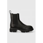 Copenhagen ghete chelsea de piele femei, culoarea negru, cu toc plat, CPH570