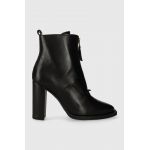 G-Star Raw cizme de piele MYSID MID LEA ZIP femei, culoarea negru, cu toc drept, 2241046703.BLK