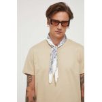 G-Star Raw tricou din bumbac culoarea bej, neted