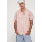 Hollister Co. camasa din bumbac barbati, culoarea roz, regular