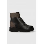 MICHAEL Michael Kors botine Aniya femei, culoarea negru, cu toc plat, 40F3AYFEFL