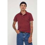 Superdry polo de bumbac culoarea bordo, neted