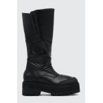 Tommy Jeans cizme TJW LONG SHAFT BIKER BOOT femei, culoarea negru, cu toc plat, izolare usoara, EN0EN02376