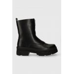 Answear Lab botine femei, culoarea negru, cu toc plat