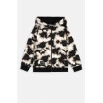 Coccodrillo hanorac de bumbac pentru copii culoarea negru, cu glugă, modelator