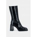Jonak cizme de piele BAGNA CUIR BRILLANT femei, culoarea negru, cu toc drept, 3100161