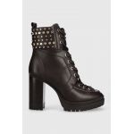 MICHAEL Michael Kors cizme de piele Yvonne femei, culoarea maro, cu toc drept, 40F3YVHE8L