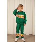 Mini Rodini pantaloni de trening din bumbac pentru copii culoarea verde, cu imprimeu