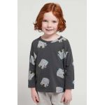 Bobo Choses longsleeve din bumbac pentru copii culoarea gri, cu imprimeu