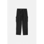 Coccodrillo pantaloni de bumbac pentru copii culoarea negru, neted