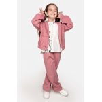 Coccodrillo pantaloni de trening din bumbac pentru copii culoarea roz, neted