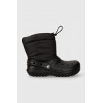 Crocs cizme de iarna copii Classic Lined Neo Puff culoarea negru