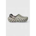 Crocs papuci Echo Clog femei, culoarea gri, 207937