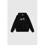 Fila bluza copii BINDLACH culoarea negru, cu glugă, cu imprimeu