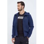 Helly Hansen hanorac Hydropower Ocean 2.0 culoarea bleumarin, cu glugă, cu imprimeu 34264