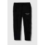 Abercrombie & Fitch pantaloni de trening pentru copii culoarea negru, neted