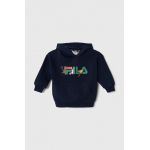 Fila bluza copii TEMNITZQUELL hoody culoarea albastru marin, cu glugă, cu imprimeu