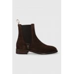 Gant botine din piele intoarsa Fayy femei, culoarea maro, cu toc plat, 27553384.G46