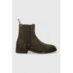 Gant botine din piele intoarsa Fayy femei, culoarea verde, cu toc plat, 27553384.G710