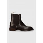 Gant ghete chelsea de piele Fayy femei, culoarea maro, cu toc plat, 27551336.G46
