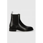 Gant ghete chelsea de piele Fayy femei, culoarea negru, cu toc plat, 27551336.G00