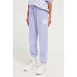 Vans pantaloni de trening culoarea violet, cu imprimeu