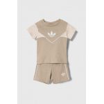 adidas Originals set de bumbac pentru copii culoarea bej