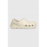 Crocs papuci Duet Max II Clog femei, culoarea bej, cu platformă 208776