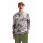 Desigual bluza barbati, culoarea gri, modelator