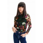 Desigual longsleeve copii culoarea verde, cu turtleneck
