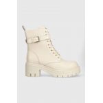 GOE bocanci de piele femei, culoarea bej, cu toc plat, izolare usoara, MM2N4040.BEIGE