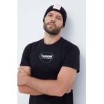 Hummel tricou din bumbac culoarea negru, cu imprimeu