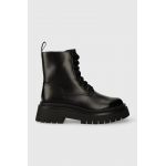Pepe Jeans bocanci QUEEN BASS femei, culoarea negru, cu platforma, PLS50497
