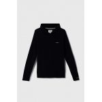 Pepe Jeans hanorac de bumbac pentru copii culoarea albastru marin, cu glugă, neted