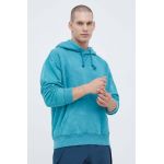 adidas bluza barbati, culoarea turcoaz, cu glugă, modelator