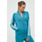 adidas Originals bluza femei, culoarea turcoaz, cu imprimeu