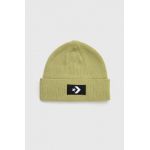Converse caciula culoarea verde, din tricot gros