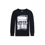 Levi's longsleeve din bumbac pentru copii culoarea negru, cu imprimeu