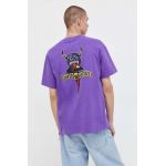 Quiksilver tricou din bumbac culoarea violet, cu imprimeu