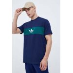 adidas Originals tricou din bumbac culoarea albastru marin, cu imprimeu