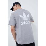 adidas Originals tricou din bumbac culoarea gri, cu imprimeu