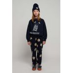 Bobo Choses pantaloni de bumbac pentru copii culoarea albastru marin, modelator