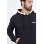 BOSS hanorac lounge din bumbac culoarea negru, cu glugă, imprimeu 50502937